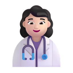 Woman Health Worker: Light Skin Tone Microsoft 3D Fluent