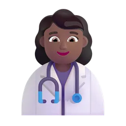 Woman Health Worker: Medium-Dark Skin Tone Microsoft 3D Fluent