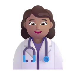 Woman Health Worker: Medium Skin Tone Microsoft 3D Fluent