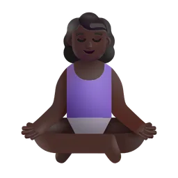연꽃 자세의 여성: 어두운 피부 톤 Microsoft 3D Fluent