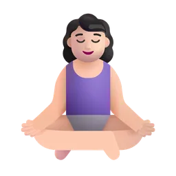Woman in Lotus Position: Light Skin Tone Microsoft 3D Fluent