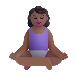 Woman in Lotus Position: Medium-Dark Skin Tone Microsoft 3D Fluent