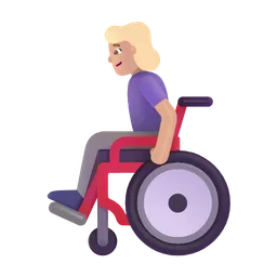 Woman in Manual Wheelchair: Medium-Light Skin Tone Microsoft 3D Fluent