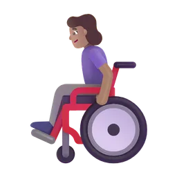 Woman in Manual Wheelchair: Medium Skin Tone Microsoft 3D Fluent