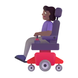 Woman in Motorized Wheelchair: Medium-Dark Skin Tone Microsoft 3D Fluent