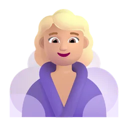 Woman in Steamy Room: Medium-Light Skin Tone Microsoft 3D Fluent