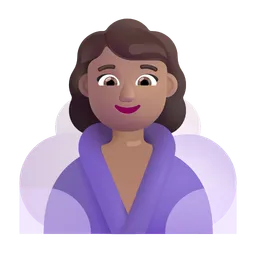Woman in Steamy Room: Medium Skin Tone Microsoft 3D Fluent