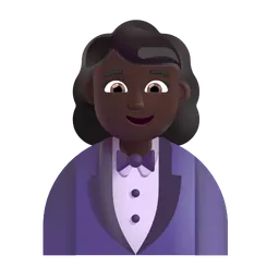 턱시도를 입은 여성: 어두운 피부 톤 Microsoft 3D Fluent