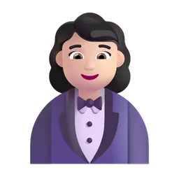 Woman in Tuxedo: Light Skin Tone Microsoft 3D Fluent