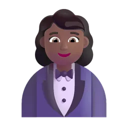 Woman in Tuxedo: Medium-Dark Skin Tone Microsoft 3D Fluent