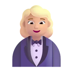 Woman in Tuxedo: Medium-Light Skin Tone Microsoft 3D Fluent