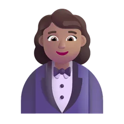 Woman in Tuxedo: Medium Skin Tone Microsoft 3D Fluent