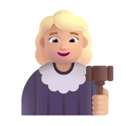 Woman Judge: Medium-Light Skin Tone Microsoft 3D Fluent