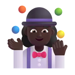 Woman Juggling: Dark Skin Tone Microsoft 3D Fluent