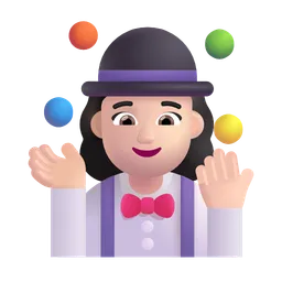 Woman Juggling: Light Skin Tone Microsoft 3D Fluent