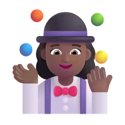 Woman Juggling: Medium-Dark Skin Tone Microsoft 3D Fluent