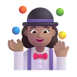 Woman Juggling: Medium Skin Tone Microsoft 3D Fluent
