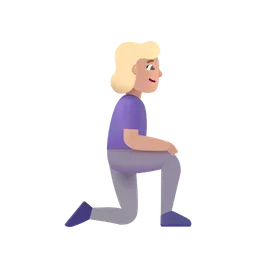 Woman Kneeling Facing Right: Medium-Light Skin Tone Microsoft 3D Fluent