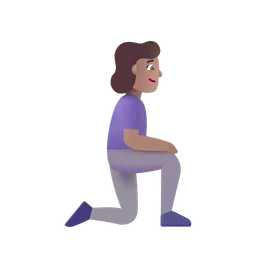 Woman Kneeling Facing Right: Medium Skin Tone Microsoft 3D Fluent