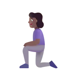 Woman Kneeling: Medium-Dark Skin Tone Microsoft 3D Fluent