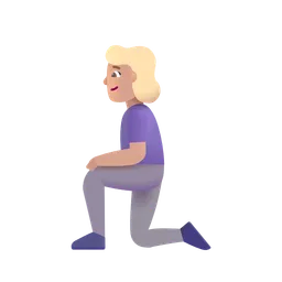 Woman Kneeling: Medium-Light Skin Tone Microsoft 3D Fluent