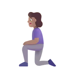 Woman Kneeling: Medium Skin Tone Microsoft 3D Fluent
