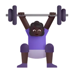 Woman Lifting Weights: Dark Skin Tone Microsoft 3D Fluent