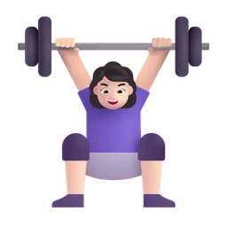 Woman Lifting Weights: Light Skin Tone Microsoft 3D Fluent