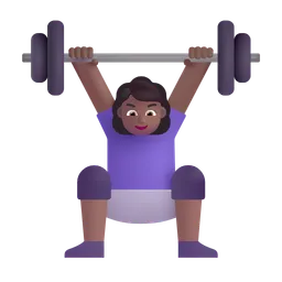 Woman Lifting Weights: Medium-Dark Skin Tone Microsoft 3D Fluent