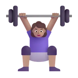 Woman Lifting Weights: Medium Skin Tone Microsoft 3D Fluent