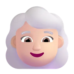 여성: 밝은 피부 톤, 흰 머리 Microsoft 3D Fluent