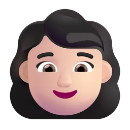 여자: 밝은 피부 톤 Microsoft 3D Fluent