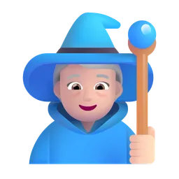 Woman Mage: Light Skin Tone Microsoft 3D Fluent