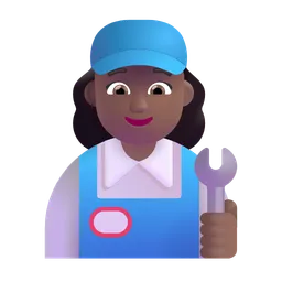 Woman Mechanic: Medium-Dark Skin Tone Microsoft 3D Fluent