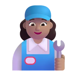 Woman Mechanic: Medium Skin Tone Microsoft 3D Fluent