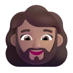 Woman: Medium Skin Tone, Beard Microsoft 3D Fluent