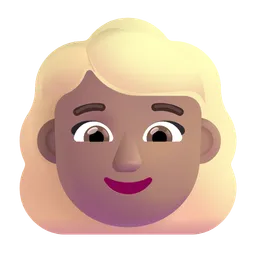 Woman: Medium Skin Tone, Blond Hair Microsoft 3D Fluent