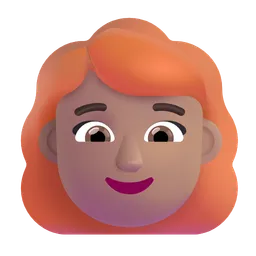 Woman: Medium Skin Tone, Red Hair Microsoft 3D Fluent