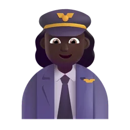 Woman Pilot: Dark Skin Tone Microsoft 3D Fluent