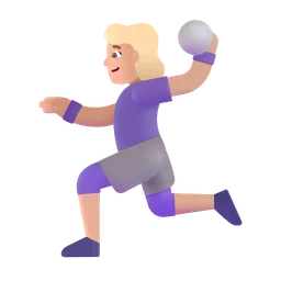 Woman Playing Handball: Medium-Light Skin Tone Microsoft 3D Fluent