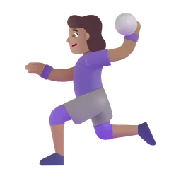 Woman Playing Handball: Medium Skin Tone Microsoft 3D Fluent