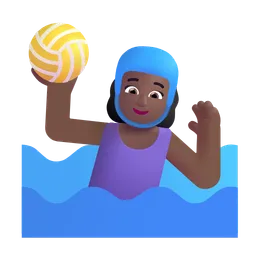 Woman Playing Water Polo: Medium-Dark Skin Tone Microsoft 3D Fluent