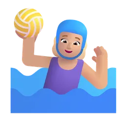 Woman Playing Water Polo: Medium-Light Skin Tone Microsoft 3D Fluent