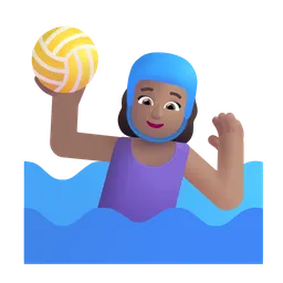 Woman Playing Water Polo: Medium Skin Tone Microsoft 3D Fluent