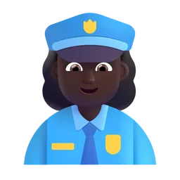 Woman Police Officer: Dark Skin Tone Microsoft 3D Fluent