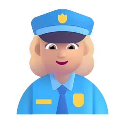 Woman Police Officer: Medium-Light Skin Tone Microsoft 3D Fluent