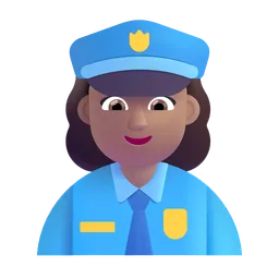 Woman Police Officer: Medium Skin Tone Microsoft 3D Fluent