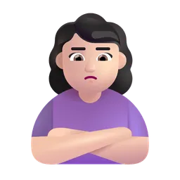 Woman Pouting: Light Skin Tone Microsoft 3D Fluent