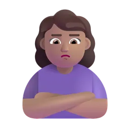 Woman Pouting: Medium Skin Tone Microsoft 3D Fluent