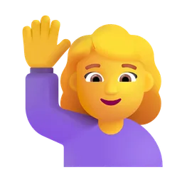 손을 들어 올리는 여성 Microsoft 3D Fluent